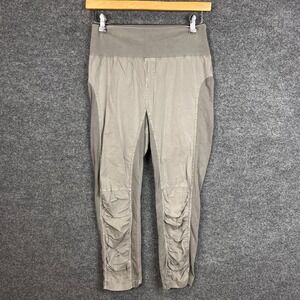 XCVI Wearables Women's Gray Ruched Detail‎ High Waist Crop Leggings Pants Size L